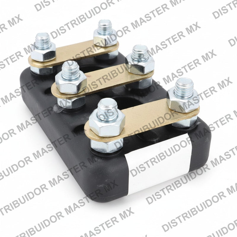 Bornera de Conexión Eléctrica BORA3, 52 x 28 mm (Material Termoplástico y Latón) - Carbones