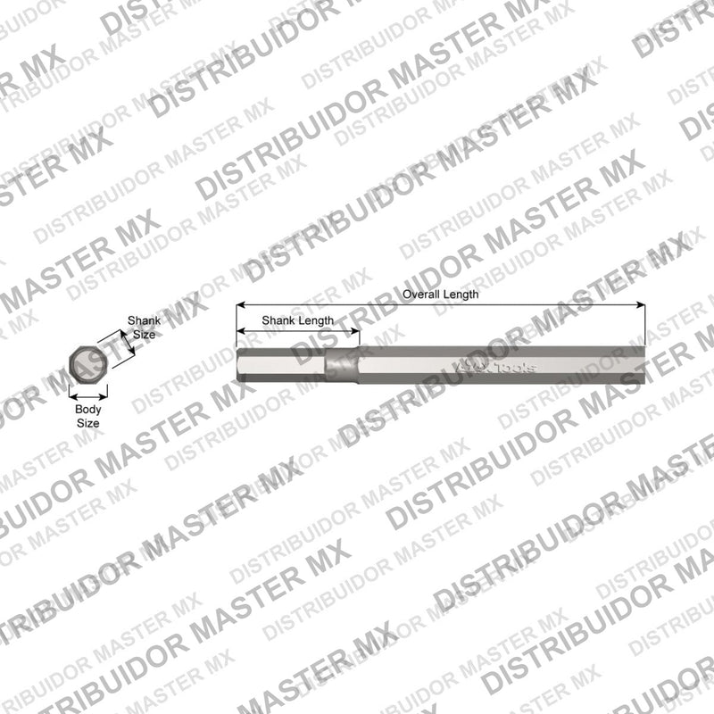 Ajax Tools 2-24 — Cincel Liso (Blank) 3/4" Sin Collar, Vástago .580" Hex, 24" (610 mm)