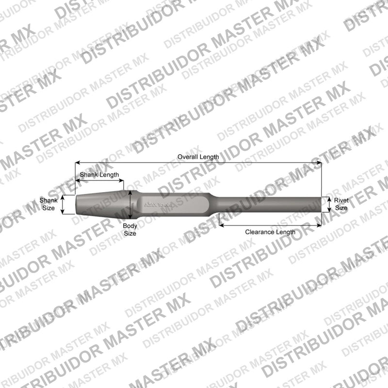 Ajax Tools 237 — Rivet Buster Cincel Punzón Extractor Largo de Remache 7/8", Vástago Standard, 9-1/2" (241 mm)
