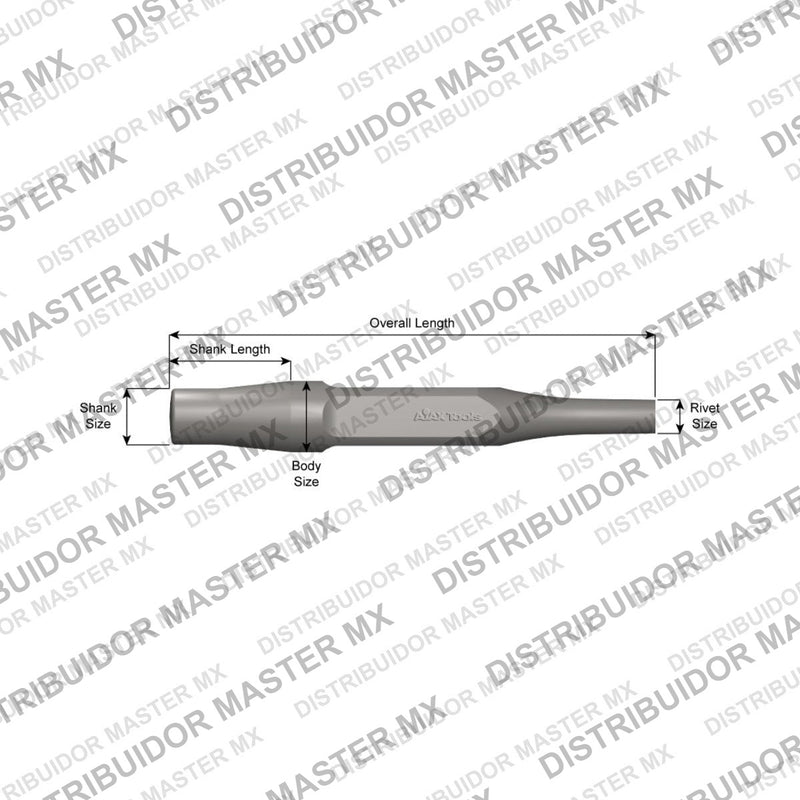 Ajax Tools 281 — Rivet Buster Cincel Punzón Extractor de Remache 3/4", Vástago Jumbo, 9-1/2" (241 mm)