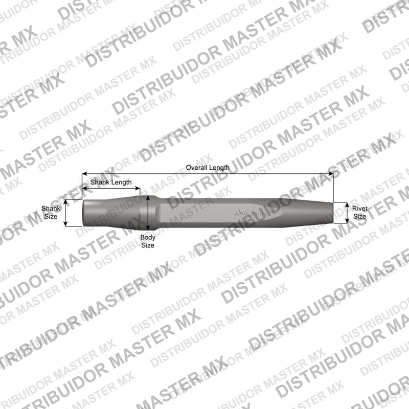 Ajax Tools 283 — Rivet Buster Cincel Punzón Extractor de Remache 1", Vástago Jumbo, 9-1/2" (241 mm)