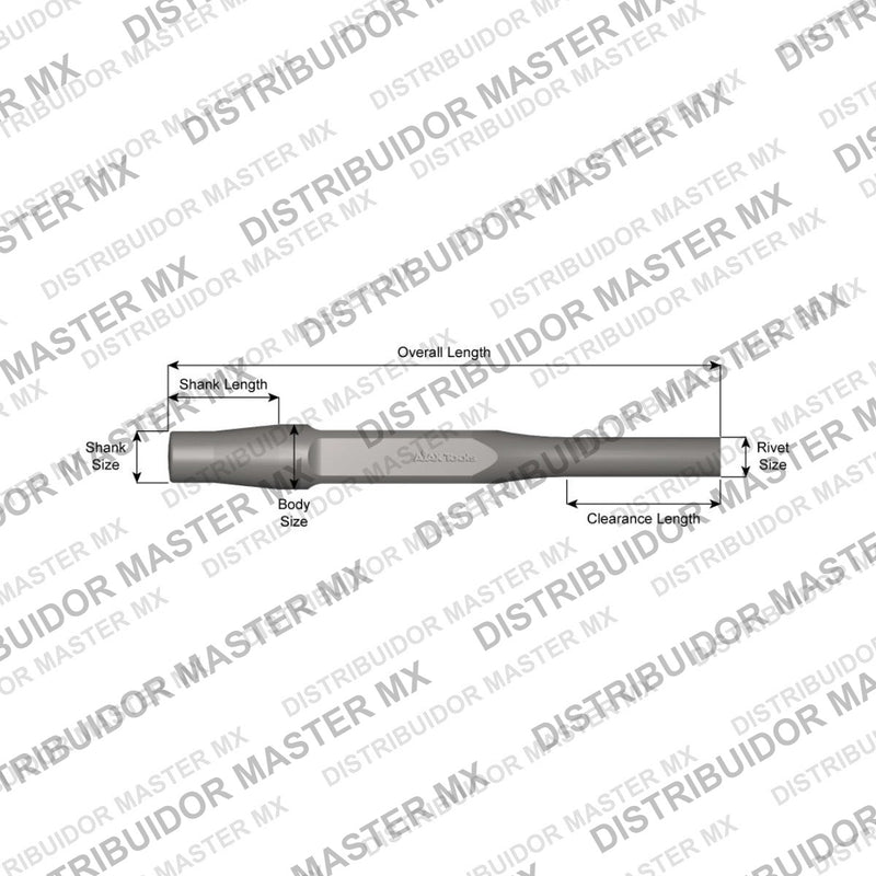 Ajax Tools 286 — Rivet Buster Cincel Punzón Extractor Largo de Remache 5/8", Vástago Jumbo, 12" (305 mm)