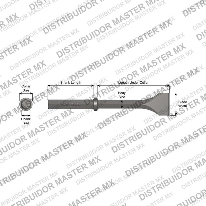Ajax Tools 41300 — Paving Breaker Cincel Ancho 3" Standard 1-1/4" Hex, 14" (356 mm)