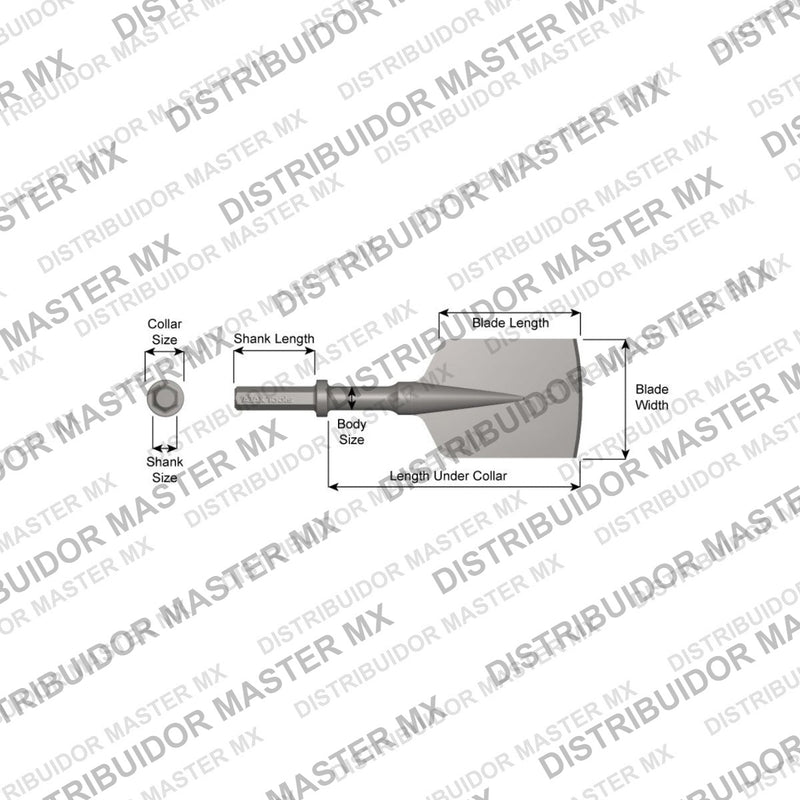 Ajax Tools 18400 — Paving Breaker Cortador de Asfalto 5" x 6" (Asphalt Cutter) 7/8" Hex