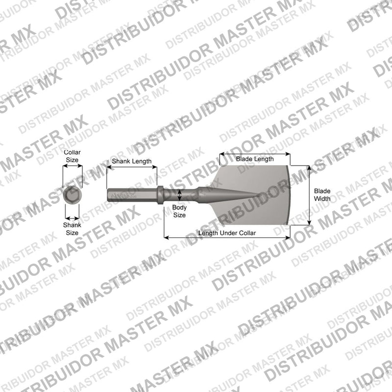 Ajax Tools 28400 — Paving Breaker Cortador de Asfalto 5" x 6" (Asphalt Cutter) 1" Hex