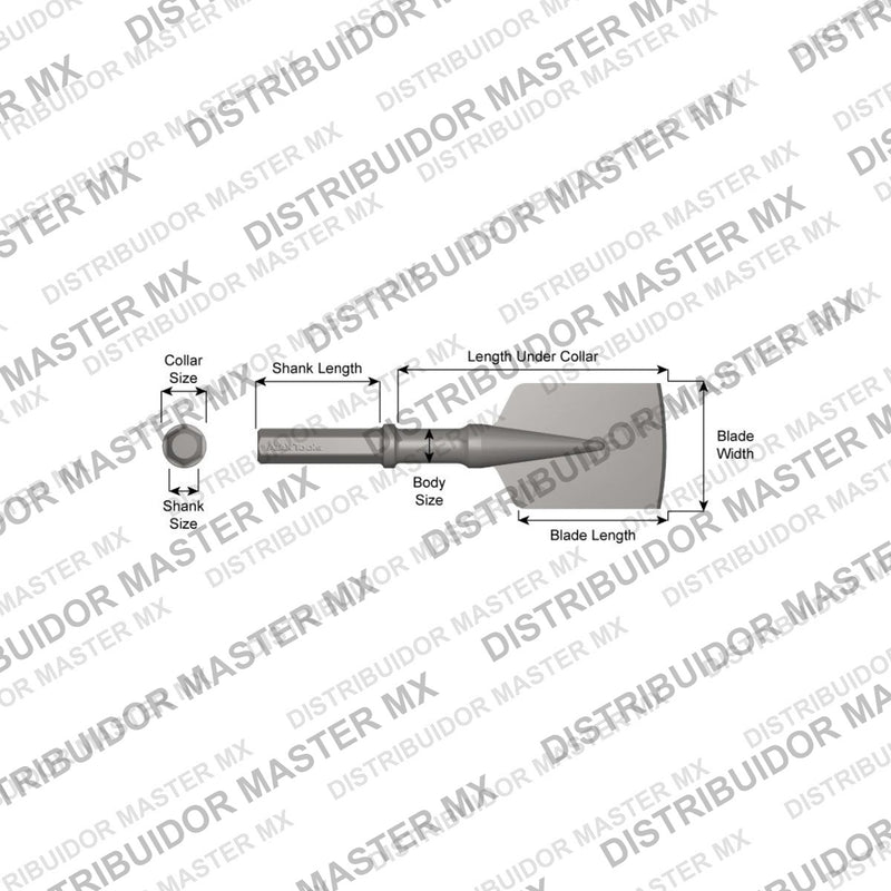 Ajax Tools 48400 — Paving Breaker Cortador de Asfalto 5" x 6" (Asphalt Cutter) 1-1/4" Hex