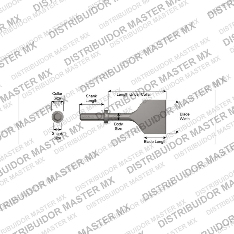 Ajax Tools 10011 — Paving Breaker Cortador de Asfalto Pequeño 4-1/2" x 3" (Small Asphalt Cutter) 7/8" Hex