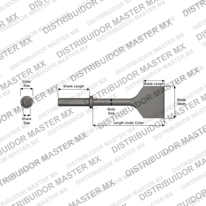 Ajax Tools 20011 — Paving Breaker Cortador de Asfalto Pequeño 4-1/2" x 3" (Small Asphalt Cutter) 1" Hex