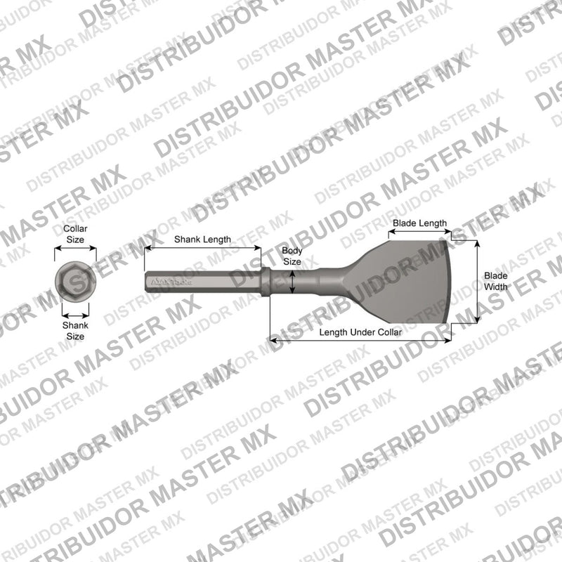 Ajax Tools 30011 — Paving Breaker Cortador de Asfalto Pequeño 4-1/2" x 3" (Small Asphalt Cutter) 1-1/8" Hex