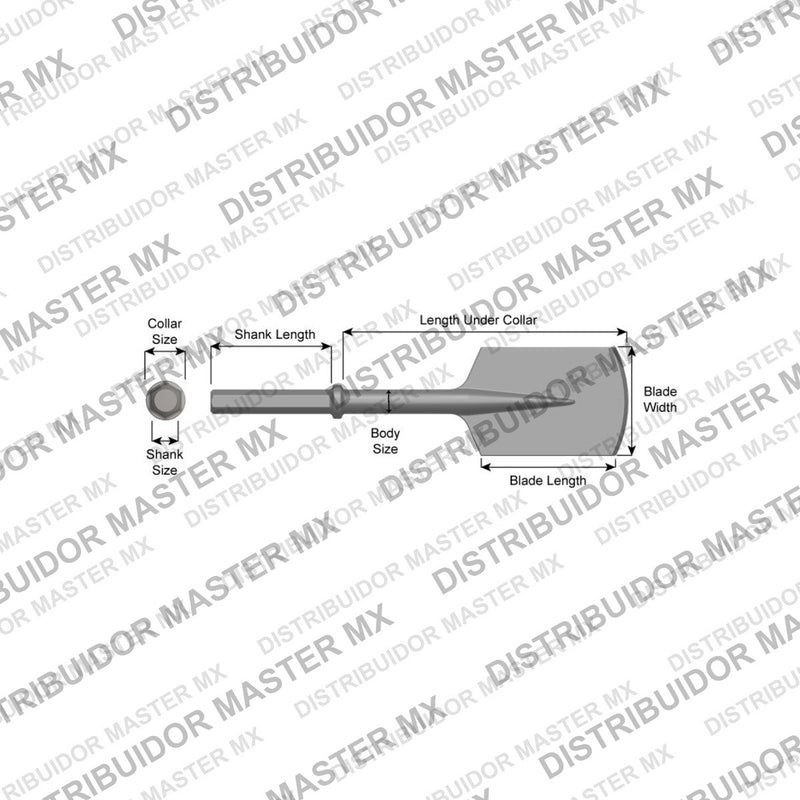 Ajax Tools 29500 — Paving Breaker Pala para Arcilla 5-1/2" x 6-1/2" (Clay Spade) 1" Hex