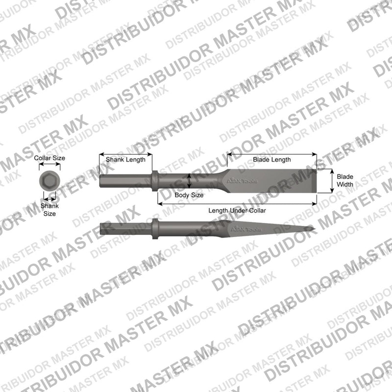 Ajax Tools 21060 — Paving Breaker Cuña para Escarcha 1-7/8" x 12" (Frost Wedge) 1" Hex