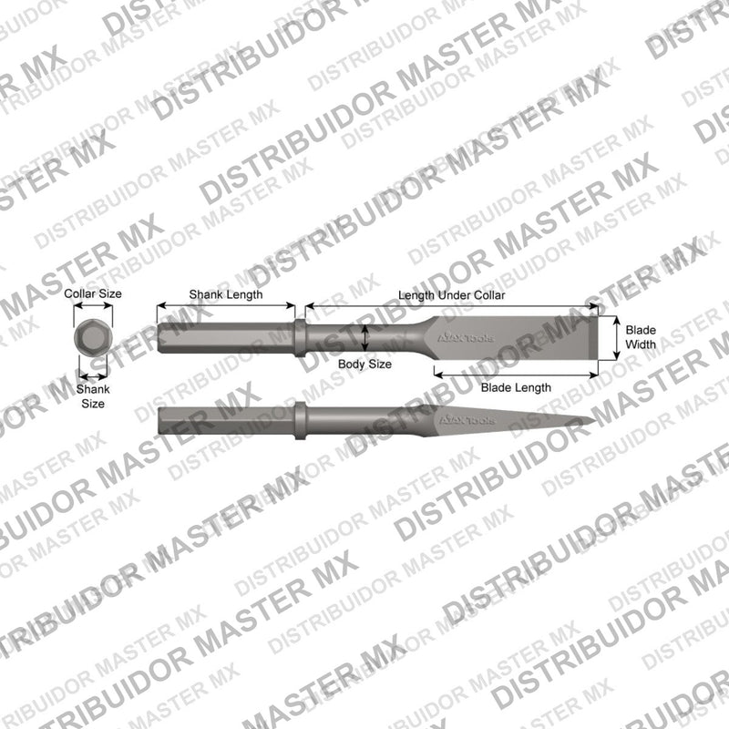 Ajax Tools 41060 — Paving Breaker Cuña para Escarcha 1-7/8" x 12" (Frost Wedge) 1-1/4" Hex