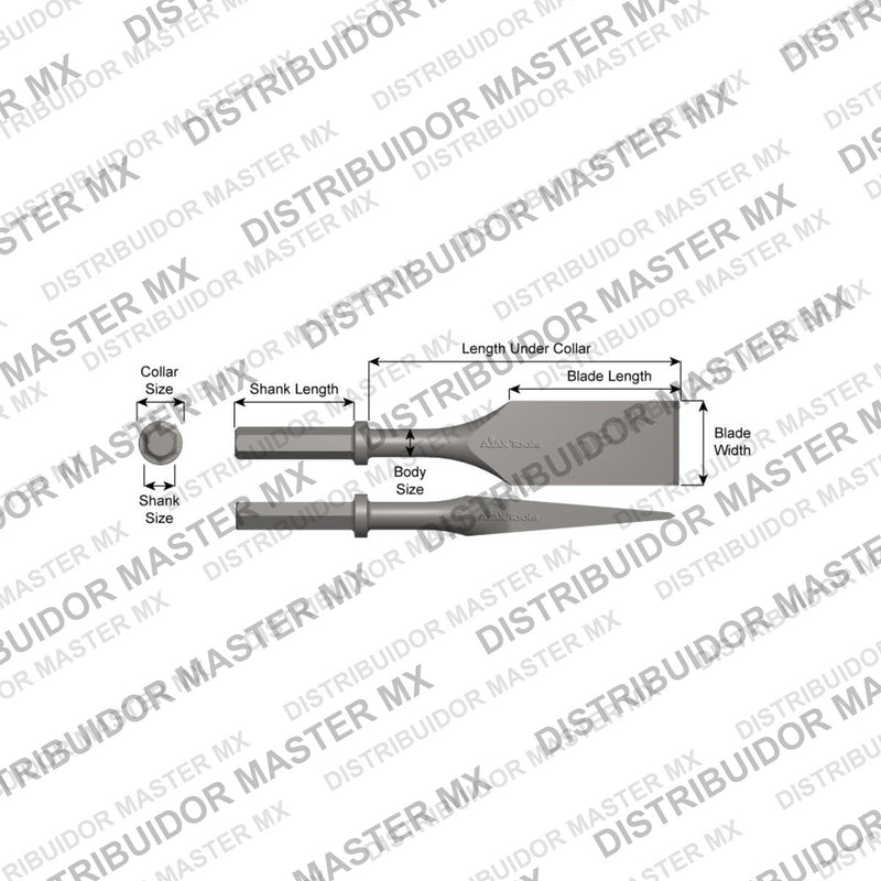 Ajax Tools 21140 — Paving Breaker Cuña para Asfalto 3" x 7" (Asphalt Wedge) 1" Hex