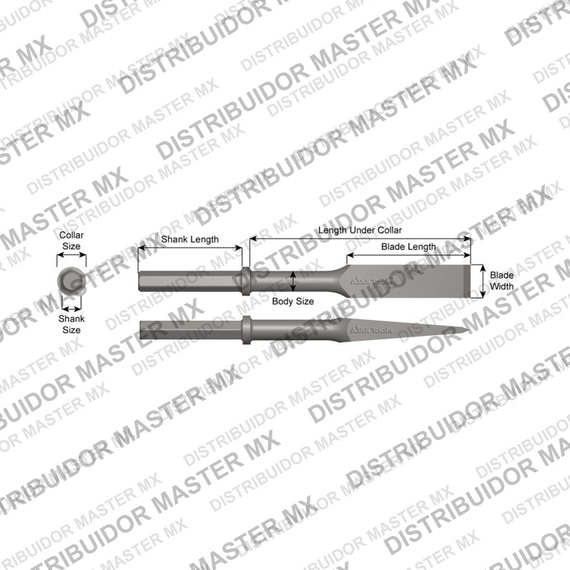 Ajax Tools 31060 — Paving Breaker Cuña para Escarcha 1-7/8" x 12" (Frost Wedge) 1-1/8" Hex