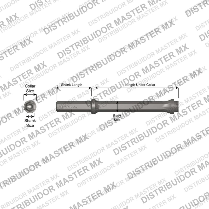 Ajax Tools 64550 — Barra de Extensión Rosca H 36" — Vástago 1" x 4-1/4"