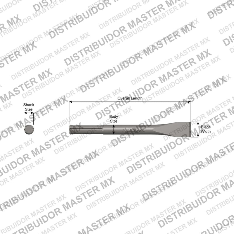 Ajax Tools 5803-36 — Cincel Plano 1" Vástago SDS Max, Largo 36"