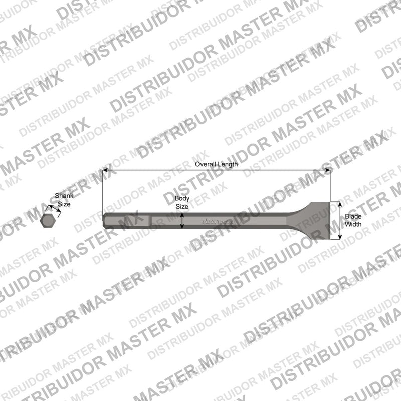 Ajax Tools 5209 — Cincel Espátula 2" Vástago 3/4" Hex Demo
