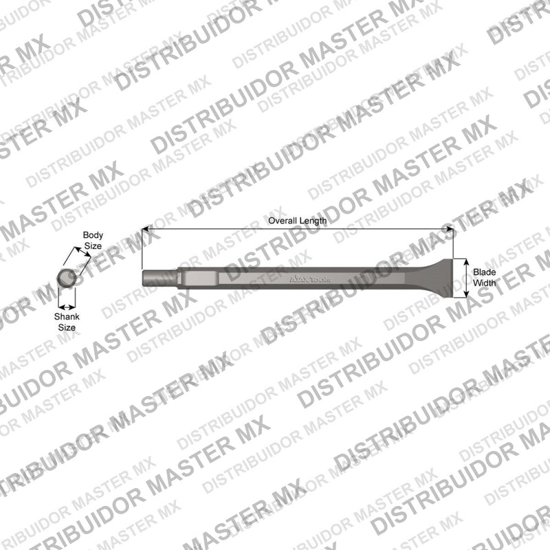 Ajax Tools 5010 — Cincel Espátula 2" / 1-1/2" Vástago 5/8" Round Spline