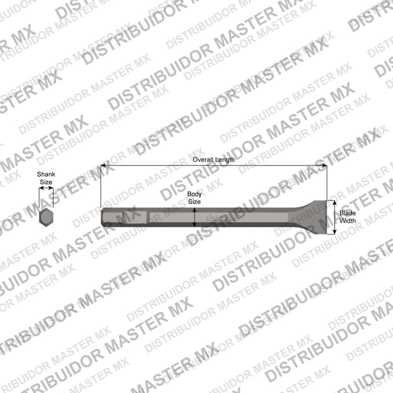 Ajax Tools 5210 — Cincel Espátula 2" / 1-1/2" Vástago 3/4" Hex Demo
