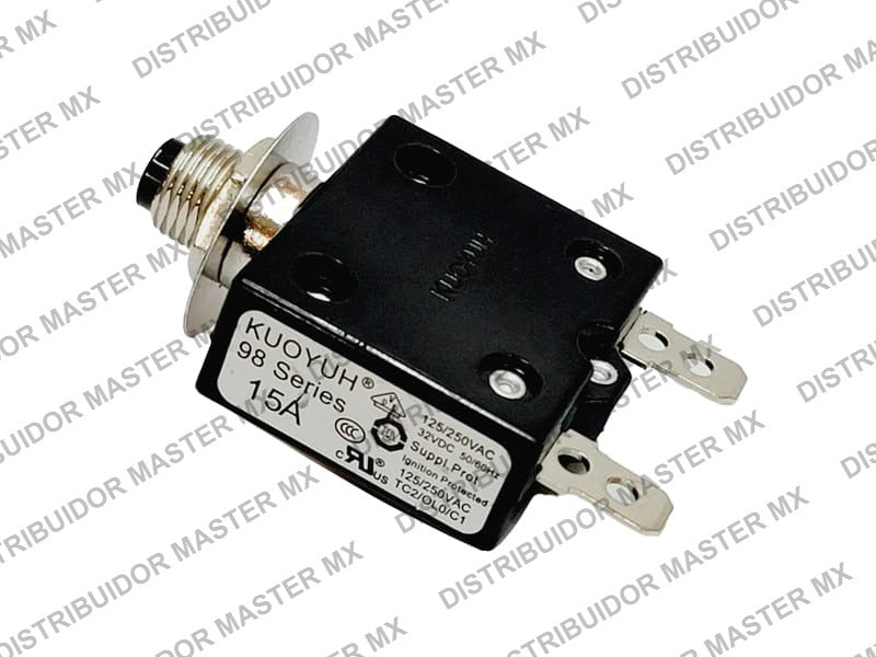 Breaker Térmico 15A con Botón de Reset Kuoyuh B15