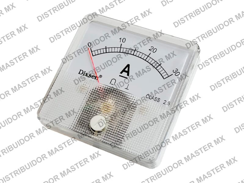 Amperímetro Analógico de Tablero 60x60 mm 0-30 A CD Dixsen DE-60-0-30A-C.C.
