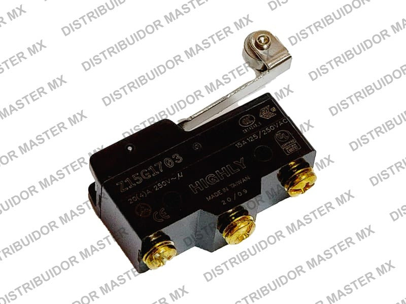 Microswitch con Palanca y Rodillo 20A 250V Highly Z15G1703