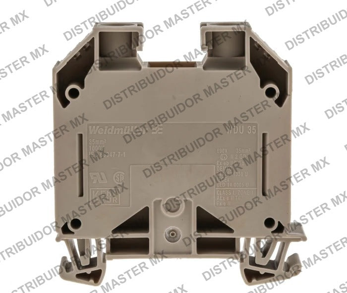 Clema de Paso WDU 35 para Riel DIN 35 mm² 1000 V 125 A Weidmüller 1020500000