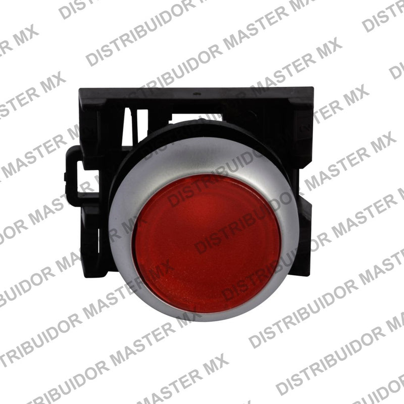 Botón Pulsador Rojo Iluminado Enrasado Momentáneo Eaton M22-DL-R