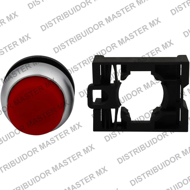 Botón Pulsador Rojo Iluminado Extendido Momentáneo Eaton M22-DLH-R