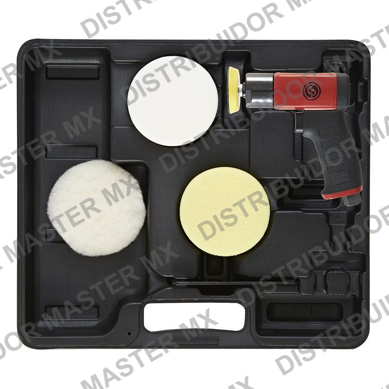 Mini Pulidora Neumatica con Kit Chicago Pneumatic CP7201P Pistola 3" 2500 RPM Velcro - Mini Polisher Kit