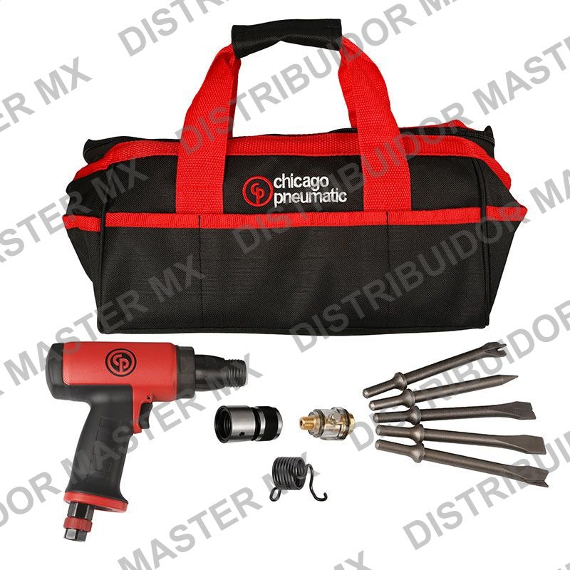 Kit Martillo Neumatico Chicago Pneumatic CP7160K Corto Baja Vibracion con Cinceles - Air Hammer Kit