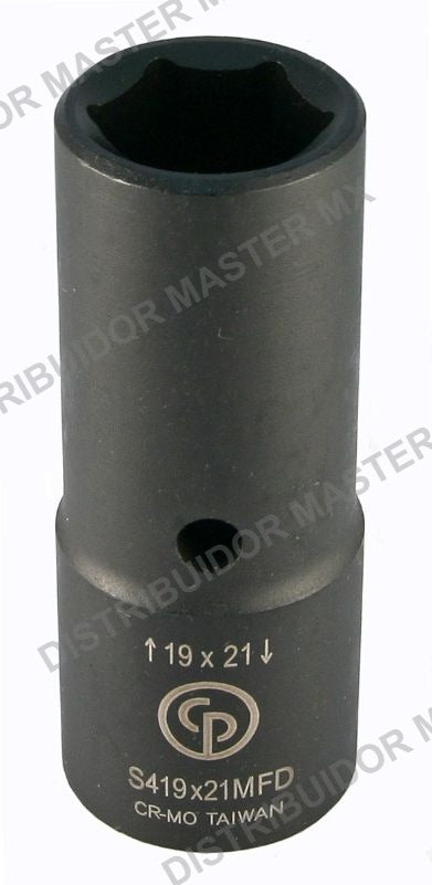 Dado de Impacto Abatible Chicago Pneumatic 19 x 21 mm Mando 1/2 - Doble Medida