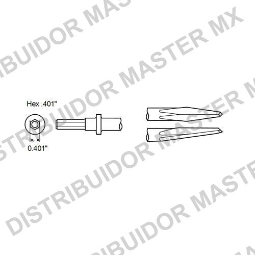 Cincel Punta de Diamante Hexagonal Chicago Pneumatic - Para Martillo Neumatico